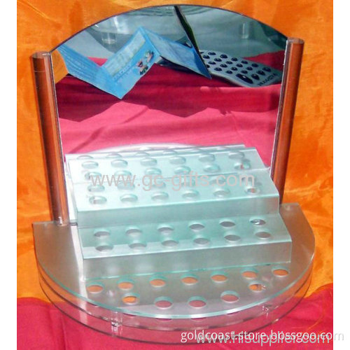 Silver Mirror Acrylic Cosmetic Display For Lipstick